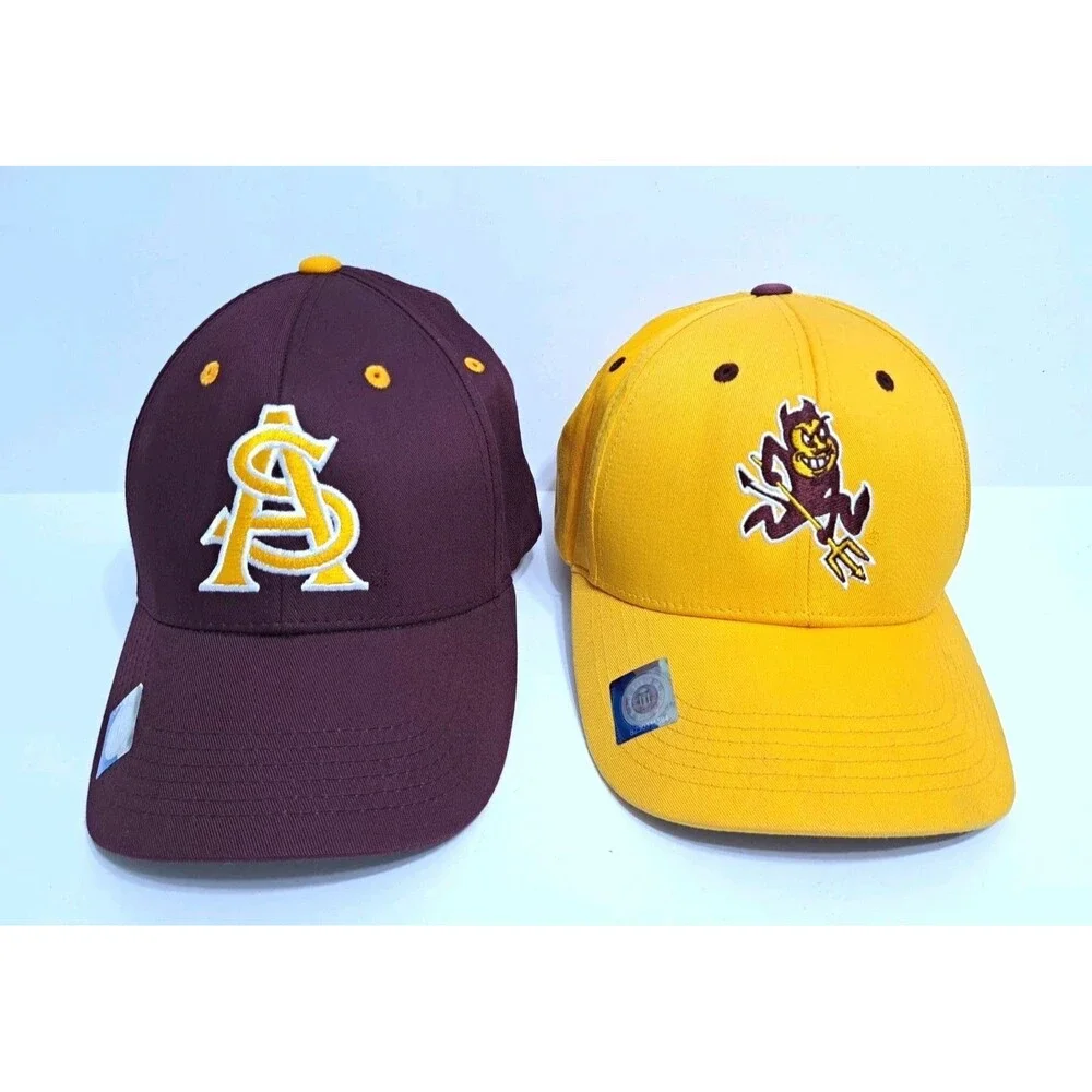 Arizona State University Sun Devils Adjustable Cap Hat ASU Sparky Set of 2